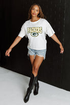 GREEN BAY PACKERS IRRESISTIBLE SHORT SLEEVE RHINESTONE FRINGE TEE