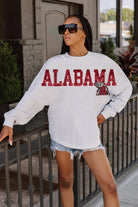 ALABAMA CRIMSON TIDE READY TO RALLY RELAXED FIT HEATHERED LONG SLEEVE FRENCH TERRY PULLOVER