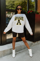 APPALACHIAN STATE MOUNTAINEERS FIGHTING SPIRIT DROP SHOULDER LONG SLEEVE TEE WITH RIBBED NECKLINE AND CUFFS