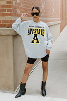 APPALACHIAN STATE MOUNTAINEERS FIGHTING SPIRIT DROP SHOULDER LONG SLEEVE TEE WITH RIBBED NECKLINE AND CUFFS