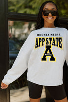 APPALACHIAN STATE MOUNTAINEERS FIGHTING SPIRIT DROP SHOULDER LONG SLEEVE TEE WITH RIBBED NECKLINE AND CUFFS