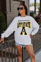 APPALACHIAN STATE MOUNTAINEERS FIGHTING SPIRIT DROP SHOULDER LONG SLEEVE TEE WITH RIBBED NECKLINE AND CUFFS