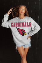 ARIZONA CARDINALS BIG GOALS RELAXED FIT HEATHERED LONG SLEEVE FRENCH TERRY PULLOVER