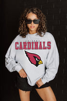 ARIZONA CARDINALS BIG GOALS RELAXED FIT HEATHERED LONG SLEEVE FRENCH TERRY PULLOVER