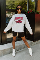 ARKANSAS RAZORBACKS FIGHTING SPIRIT DROP SHOULDER LONG SLEEVE TEE WITH RIBBED NECKLINE AND CUFFS