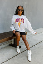 ARIZONA STATE SUN DEVILS FIGHTING SPIRIT DROP SHOULDER LONG SLEEVE TEE WITH RIBBED NECKLINE AND CUFFS