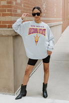 ARIZONA STATE SUN DEVILS FIGHTING SPIRIT DROP SHOULDER LONG SLEEVE TEE WITH RIBBED NECKLINE AND CUFFS