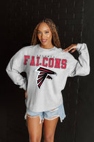 ATLANTA FALCONS BIG GOALS RELAXED FIT HEATHERED LONG SLEEVE FRENCH TERRY PULLOVER