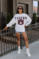 AUBURN TIGERS BIG GOALS DROP SHOULDER LONG SLEEVE TEE WITH RIBBED NECKLINE AND CUFFS