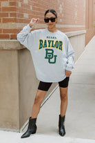 BAYLOR BEARS FIGHTING SPIRIT DROP SHOULDER LONG SLEEVE TEE WITH RIBBED NECKLINE AND CUFFS