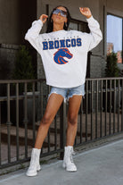 BOISE STATE BRONCOS BIG GOALS DROP SHOULDER LONG SLEEVE TEE WITH RIBBED NECKLINE AND CUFFS