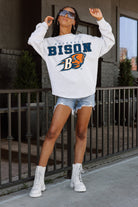 BUCKNELL BISON BIG GOALS DROP SHOULDER LONG SLEEVE TEE WITH RIBBED NECKLINE AND CUFFS