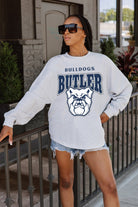 BUTLER BULLDOGS FIGHTING SPIRIT DROP SHOULDER LONG SLEEVE TEE WITH RIBBED NECKLINE AND CUFFS