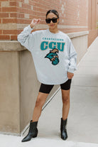 COASTAL CAROLINA CHANTICLEERS FIGHTING SPIRIT DROP SHOULDER LONG SLEEVE TEE WITH RIBBED NECKLINE AND CUFFS