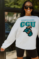 COASTAL CAROLINA CHANTICLEERS FIGHTING SPIRIT DROP SHOULDER LONG SLEEVE TEE WITH RIBBED NECKLINE AND CUFFS