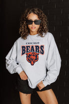 CHICAGO BEARS FIGHTING SPIRIT RELAXED FIT HEATHERED LONG SLEEVE FRENCH TERRY PULLOVER