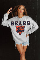 CHICAGO BEARS BIG GOALS RELAXED FIT HEATHERED LONG SLEEVE FRENCH TERRY PULLOVER