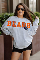 CHICAGO BEARS READY TO RALLY RELAXED FIT HEATHERED LONG SLEEVE FRENCH TERRY PULLOVER