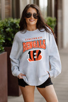 CINCINNATI BENGALS FIGHTING SPIRIT RELAXED FIT HEATHERED LONG SLEEVE FRENCH TERRY PULLOVER