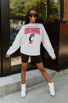 CINCINNATI BEARCATS FIGHTING SPIRIT DROP SHOULDER LONG SLEEVE TEE WITH RIBBED NECKLINE AND CUFFS