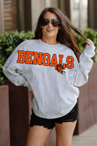 CINCINNATI BENGALS READY TO RALLY RELAXED FIT HEATHERED LONG SLEEVE FRENCH TERRY PULLOVER