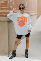 CLEMSON TIGERS FIGHTING SPIRIT DROP SHOULDER LONG SLEEVE TEE WITH RIBBED NECKLINE AND CUFFS