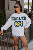 COPPIN STATE EAGLES BIG GOALS DROP SHOULDER LONG SLEEVE TEE WITH RIBBED NECKLINE AND CUFFS