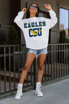 COPPIN STATE EAGLES BIG GOALS DROP SHOULDER LONG SLEEVE TEE WITH RIBBED NECKLINE AND CUFFS