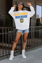 CALIFORNIA RIVERSIDE HIGHLANDERS BIG GOALS DROP SHOULDER LONG SLEEVE TEE WITH RIBBED NECKLINE AND CUFFS