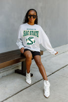 SACRAMENTO STATE HORNETS FIGHTING SPIRIT DROP SHOULDER LONG SLEEVE TEE WITH RIBBED NECKLINE AND CUFFS