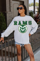 COLORADO STATE RAMS BIG GOALS DROP SHOULDER LONG SLEEVE TEE WITH RIBBED NECKLINE AND CUFFS