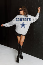 DALLAS COWBOYS BIG GOALS RELAXED FIT HEATHERED LONG SLEEVE FRENCH TERRY PULLOVER