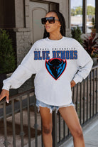 DEPAUL BLUE DEMONS BIG GOALS DROP SHOULDER LONG SLEEVE TEE WITH RIBBED NECKLINE AND CUFFS