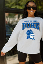 DUKE BLUE DEVILS FIGHTING SPIRIT DROP SHOULDER LONG SLEEVE TEE WITH RIBBED NECKLINE AND CUFFS