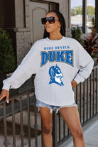 DUKE BLUE DEVILS FIGHTING SPIRIT DROP SHOULDER LONG SLEEVE TEE WITH RIBBED NECKLINE AND CUFFS