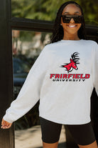 FAIRFIELD STAGS FIGHTING SPIRIT DROP SHOULDER LONG SLEEVE TEE WITH RIBBED NECKLINE AND CUFFS