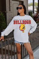 FERRIS STATE BULLDOGS BIG GOALS DROP SHOULDER LONG SLEEVE TEE WITH RIBBED NECKLINE AND CUFFS