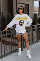 FORT HAYS STATE TIGERS BIG GOALS DROP SHOULDER LONG SLEEVE TEE WITH RIBBED NECKLINE AND CUFFS