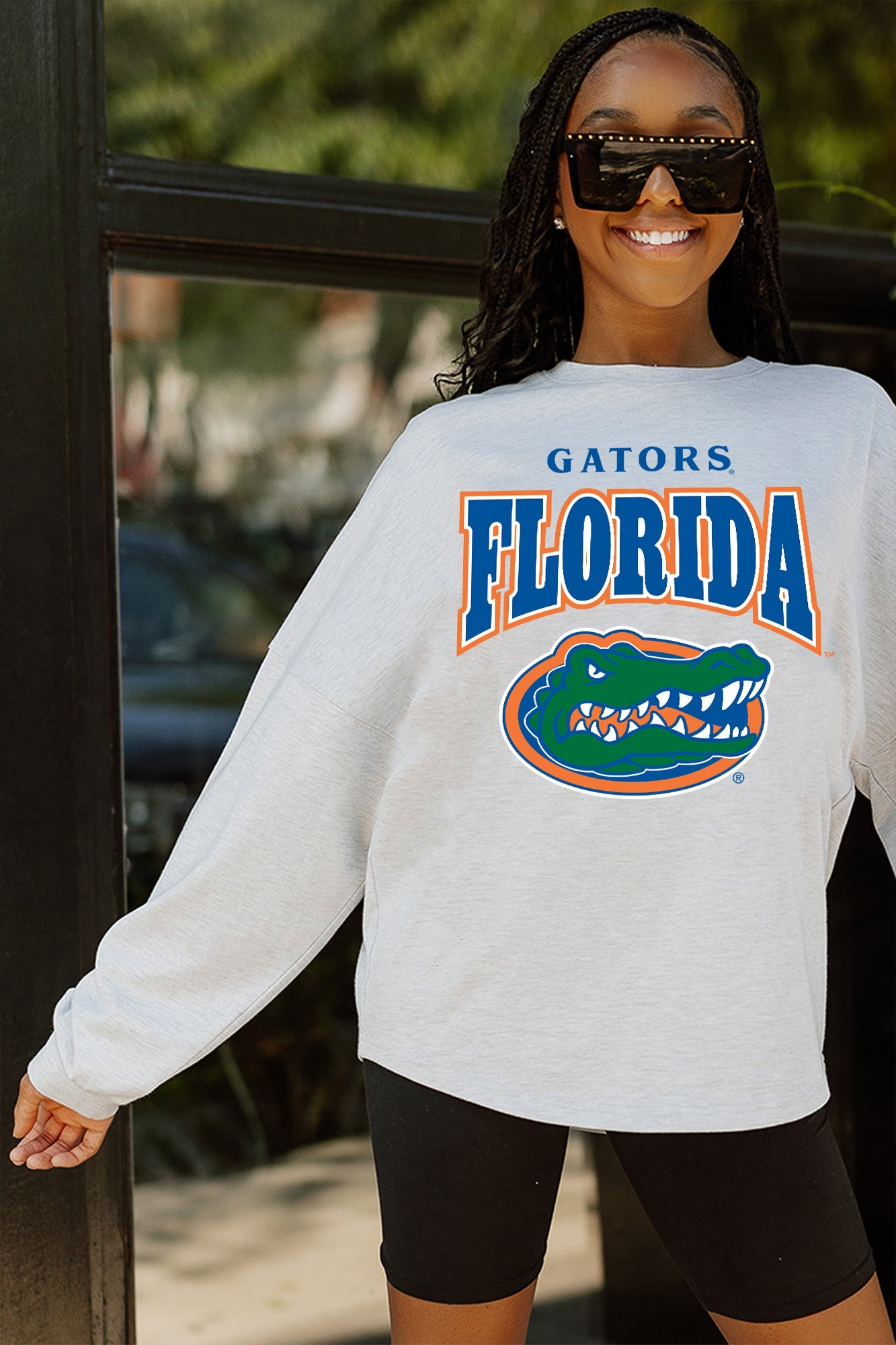 FLORIDA GATORS FIGHTING SPIRIT DROP SHOULDER LONG SLEEVE TEE WITH RIBBED NECKLINE AND CUFFS