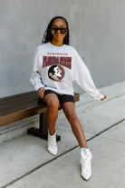 FLORIDA STATE SEMINOLES FIGHTING SPIRIT DROP SHOULDER LONG SLEEVE TEE WITH RIBBED NECKLINE AND CUFFS