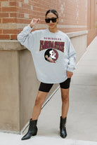 FLORIDA STATE SEMINOLES FIGHTING SPIRIT DROP SHOULDER LONG SLEEVE TEE WITH RIBBED NECKLINE AND CUFFS