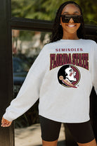 FLORIDA STATE SEMINOLES FIGHTING SPIRIT DROP SHOULDER LONG SLEEVE TEE WITH RIBBED NECKLINE AND CUFFS