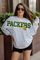 GREEN BAY PACKERS READY TO RALLY RELAXED FIT HEATHERED LONG SLEEVE FRENCH TERRY PULLOVER