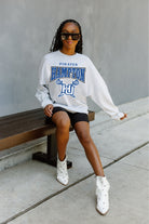 HAMPTON PIRATES FIGHTING SPIRIT DROP SHOULDER LONG SLEEVE TEE WITH RIBBED NECKLINE AND CUFFS