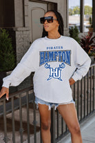 HAMPTON PIRATES FIGHTING SPIRIT DROP SHOULDER LONG SLEEVE TEE WITH RIBBED NECKLINE AND CUFFS