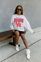 HOUSTON COUGARS FIGHTING SPIRIT DROP SHOULDER LONG SLEEVE TEE WITH RIBBED NECKLINE AND CUFFS