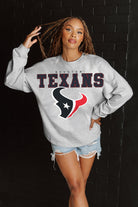 HOUSTON TEXANS BIG GOALS RELAXED FIT HEATHERED LONG SLEEVE FRENCH TERRY PULLOVER