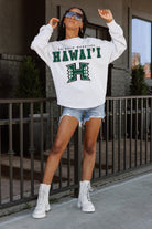 HAWAII RAINBOW WARRIORS BIG GOALS DROP SHOULDER LONG SLEEVE TEE WITH RIBBED NECKLINE AND CUFFS