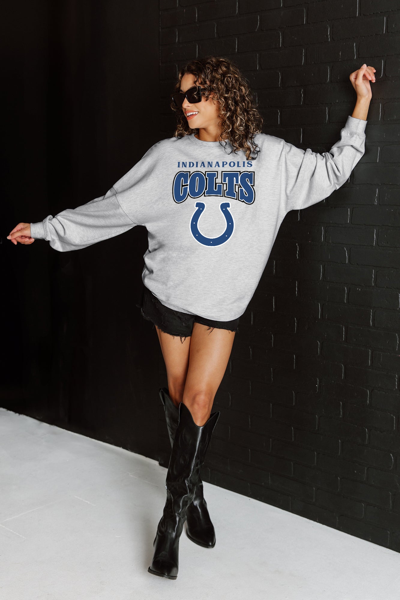 INDIANAPOLIS COLTS FIGHTING SPIRIT RELAXED FIT HEATHERED LONG SLEEVE FRENCH TERRY PULLOVER