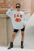 IOWA STATE CYCLONES FIGHTING SPIRIT DROP SHOULDER LONG SLEEVE TEE WITH RIBBED NECKLINE AND CUFFS